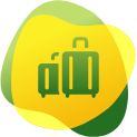 Icon of two travel suitcases to show that Espumisan is a reliable supporter against flatulence that fit with modern lifestyles